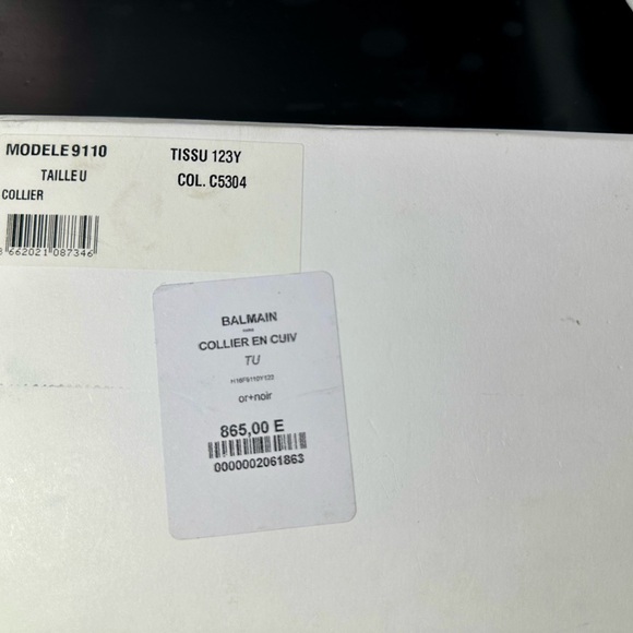 Balmain Womens Gold Choker with Onyx Stone Open Cuff Bangle Bracelet OS - Picture 4 of 6